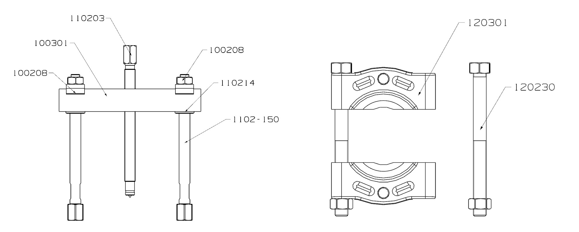 EXTRACTOR FORZA PUENTE Y GUILLOTINA SERIE 1100S-1200